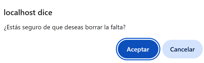 panel faltas